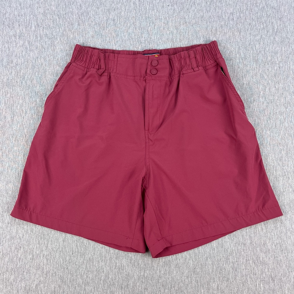 Burlebo Everyday Shorts Mens M Salmon Pink Printed Pocket 6" Inseam Unlined